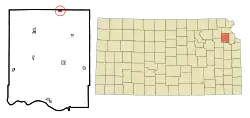 Location within Jefferson County and Kansas