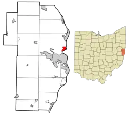 Location of Pottery Addition in Jefferson County and in the state of Ohio
