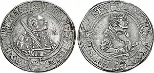 Elector John Frederick the Magnanimous and Duke Maurice, Guldengroschen, 1542, Annaberg