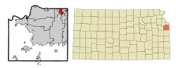 Location within Johnson County and Kansas
