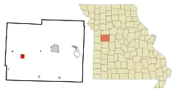 Location of Holden, Missouri