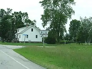 Sign for the junction of county trunks P and S