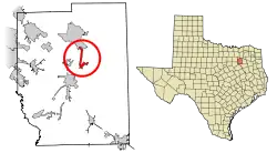 Location of Oak Ridge in Kaufman County, Texas