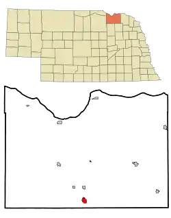 Location of Creighton, Nebraska