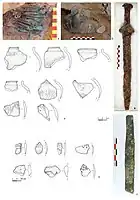 Kurgan, Karatorgay river valley Kazakhstan, 7th-6th century BCE (artifacts).