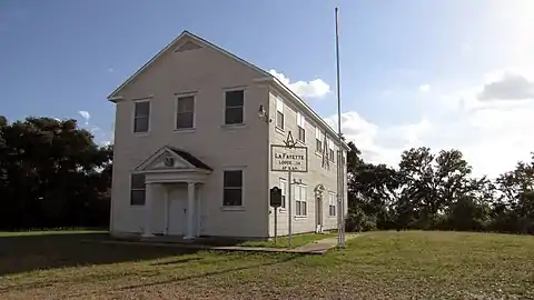 1860 Masonic Lodge No.34 A.F. & A.M. facade southeast elevation (2016a)