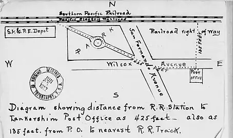 Map attached to post office name change application