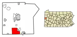 Location in Lawrence County, Pennsylvania