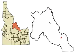 Location of Leadore in Lemhi County, Idaho.