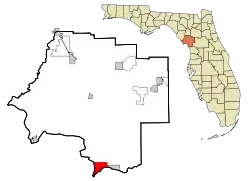 Location in Levy County and the state of Florida