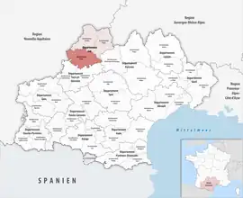 Location within the region Occitanie