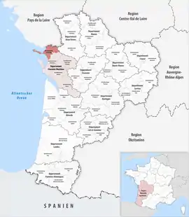 Location within the region Nouvelle-Aquitaine