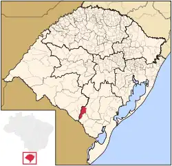 Location of Candiota in Rio Grande do Sul