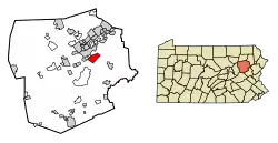 Location of Laurel Run in Luzerne County, Pennsylvania