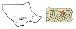 Location of Duboistown in Lycoming County, Pennsylvania.