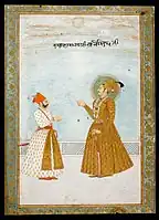 Maharaja Abhai Singh of Marwar and the Chāran Poet Prithvi Raj Sandu. Jodhpur, 1727. The David Collection