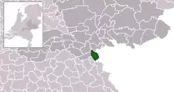Highlighted position of Groesbeek in a municipal map of Gelderland