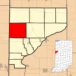 Location of Jordan Township in Warren County