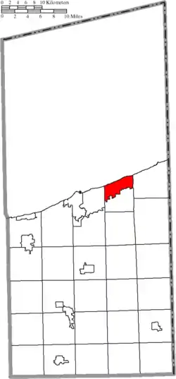 Location of North Kingsville in Ashtabula County