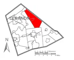 Location in Lebanon County