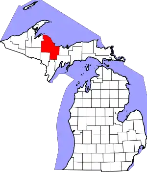 State map highlighting Marquette County
