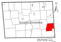 Map of Susquehanna County, Pennsylvania highlighting Herrick Township