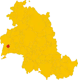 Position of Paciano within the Province of Perugia