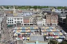 Market square in Cambridge, Cambridgeshire, England