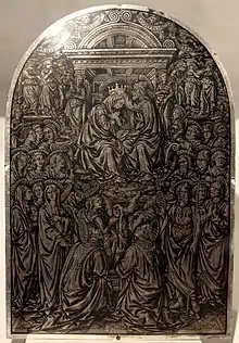 Coronation of the Virgin, niello by Maso Finiguerra, Florence, 1452, now Bargello