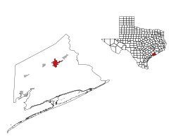 Location of Bay City, Texas