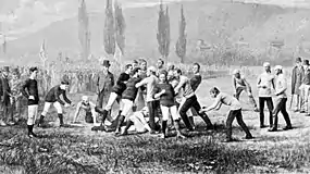 Image 15One of the two Harvard vs. McGill games played in 1874 (from History of American football)