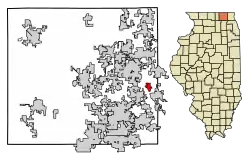 Location of Holiday Hills in McHenry County, Illinois.