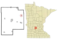 Location of Kingstonwithin Meeker County, Minnesota