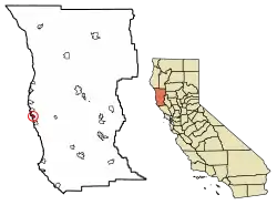 Location in Mendocino County, California