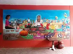 Mural in the 8 de Julio market.