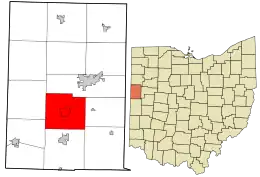 Location in Mercer County and the state of Ohio.