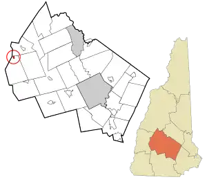 Location in Merrimack County and the state of New Hampshire.