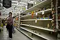 Shoppers at a Wal-Mart in Mexico City panic buying canned food during the 2009 flu pandemic