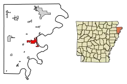 Location in Mississippi County, Arkansas