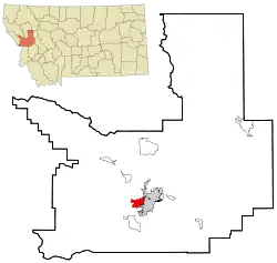 Location of Orchard Homes, Montana