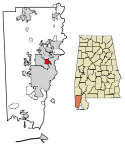 Location in Mobile County, Alabama