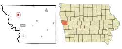 Location of Whiting, Iowa