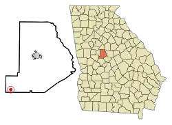 Location in Monroe County and the state of Georgia