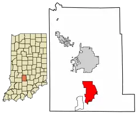 Location in Monroe County, Indiana
