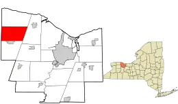 Location in Monroe County and the state of New York.