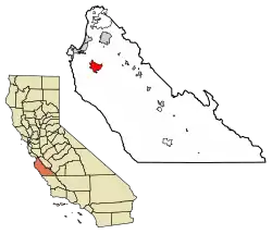 Location of Carmel Valley in Monterey County and the state of California