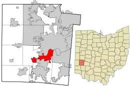 Location in Montgomery County and the state of Ohio.