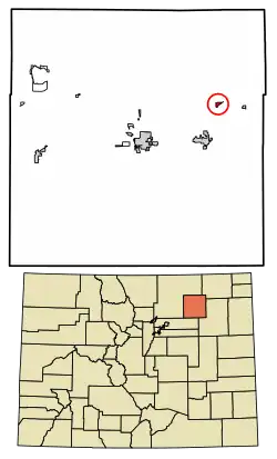 Location in Morgan County, Colorado