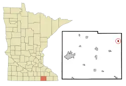 Location of Racine, Minnesota
