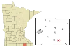 Location of Taopi, Minnesota
